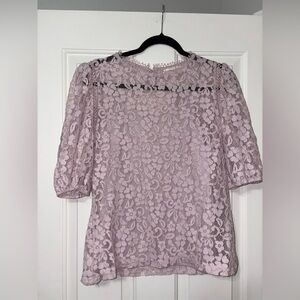 Anthropologie Lilac Lace Blouse